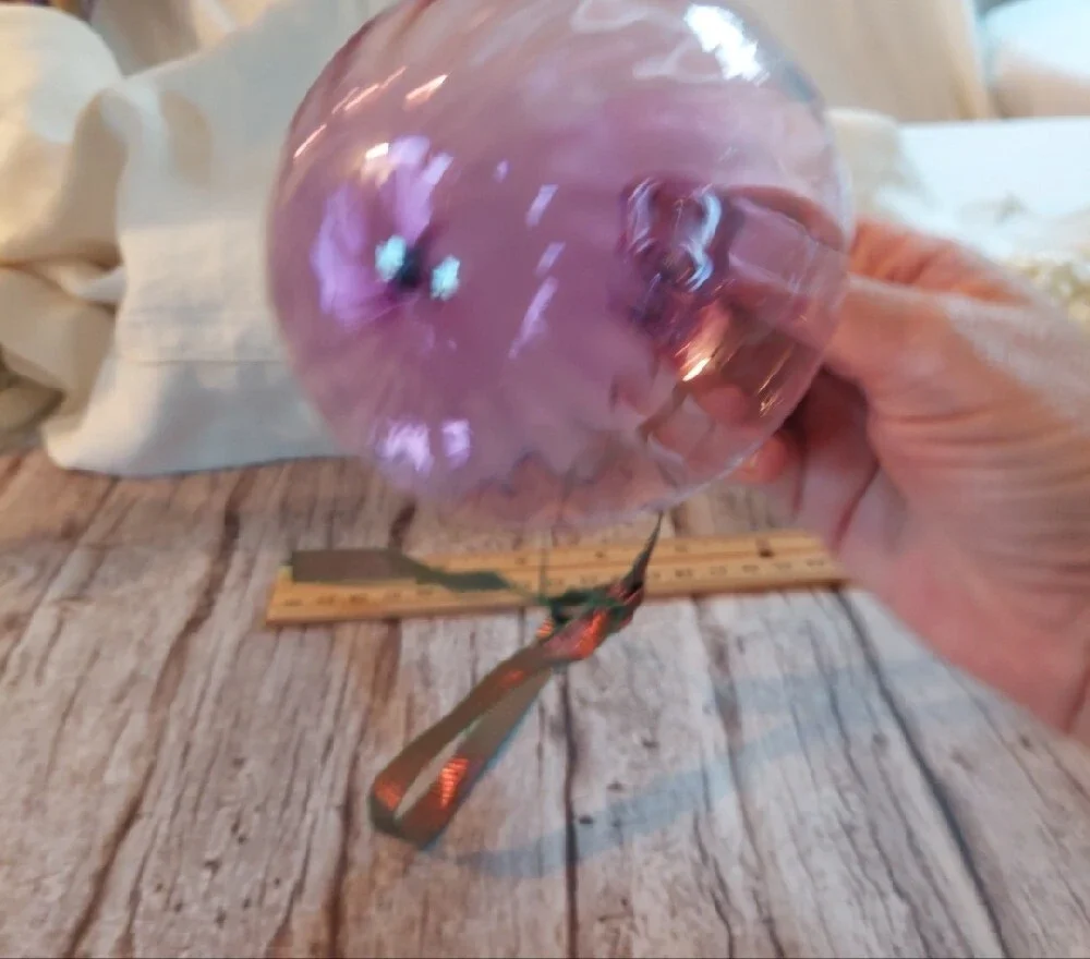 Hand-Blown Glass Holiday Ornament/ Friendship Ball- Purple